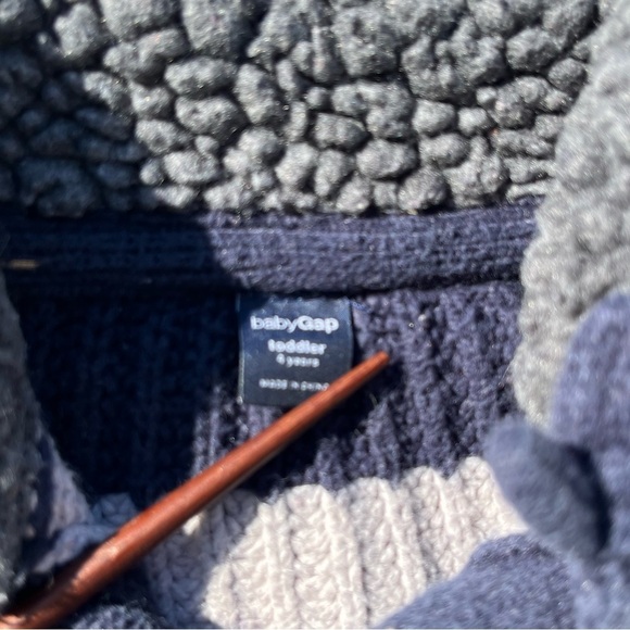 Kid's Baby Gap Sweater Multicolor Striped 4 Toddler Preppy Professor Elbow Patch - Picture 4 of 12